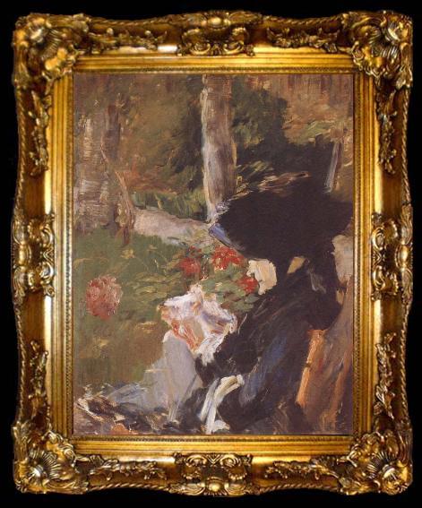 framed  Edouard Manet Manet-s Mother in the Garden at Bellevue, ta009-2